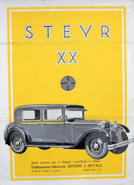 Steyr XX Modelprogram 1928 Carbrochure (5995)